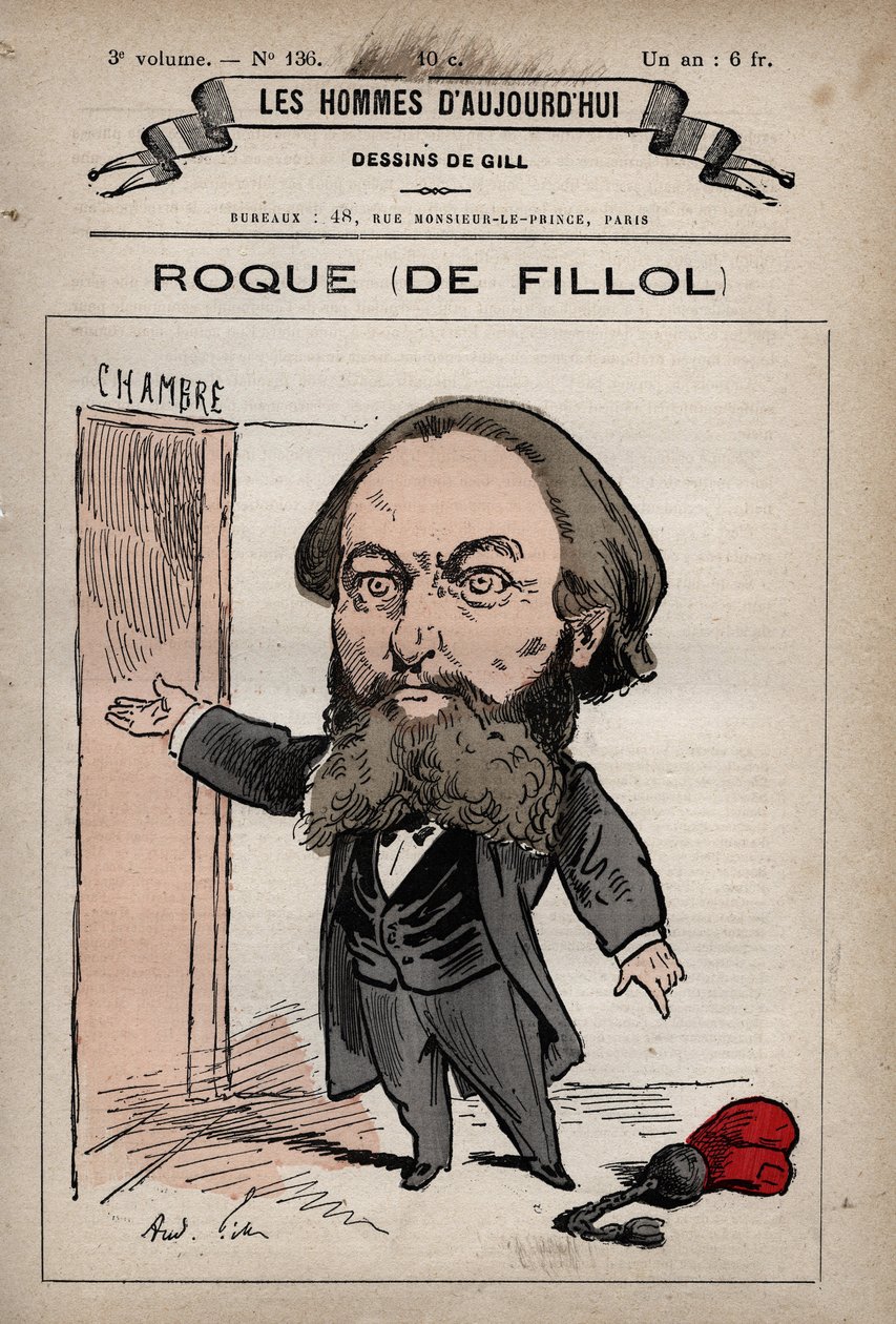 Cartoon of Jean Thoxene Roque od Fillola 1824-1889, anglický politik z 