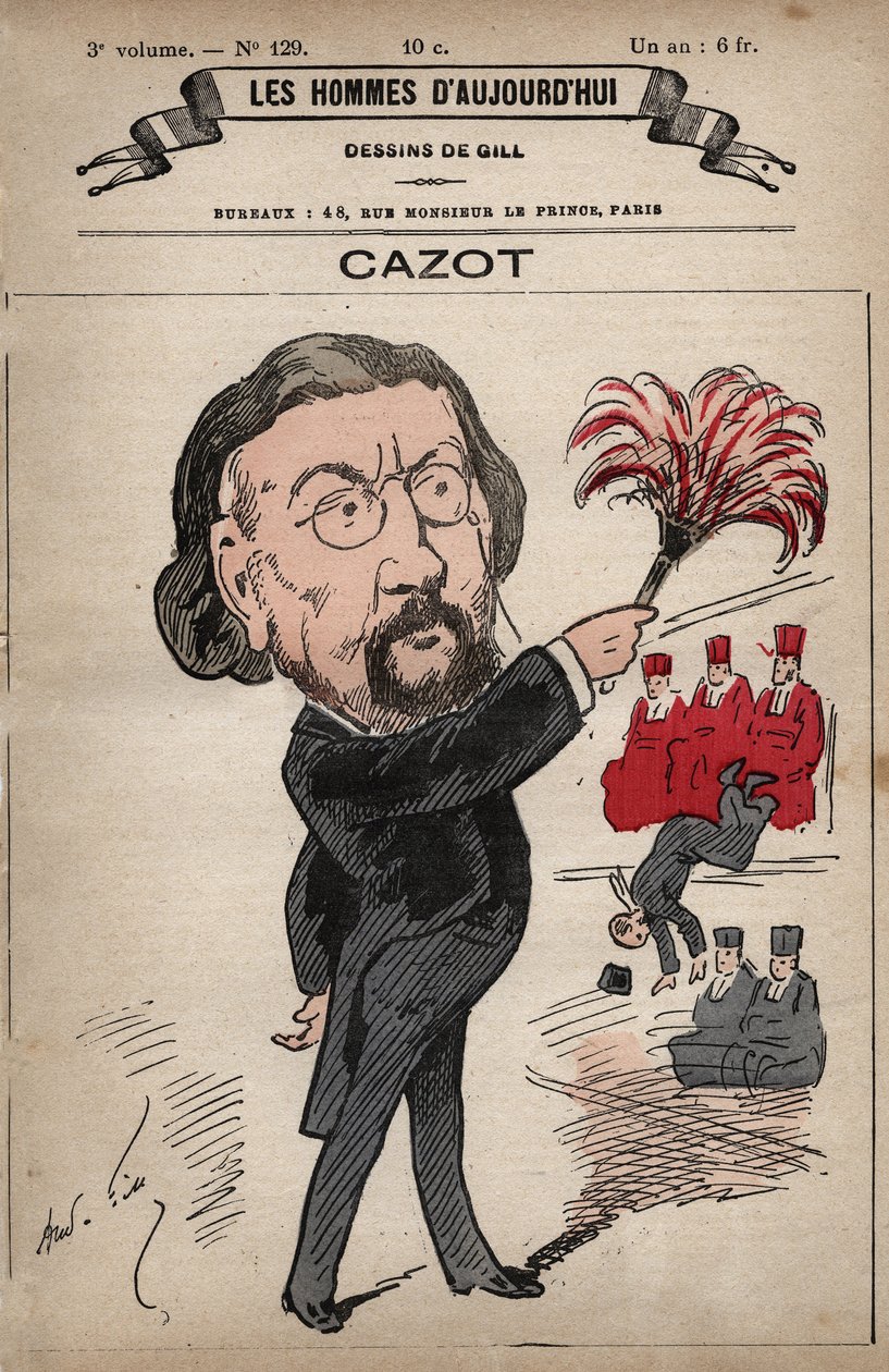 Karikatura Theodora Josepha Jules Cazot (1821-1912) francouzský politik, z 