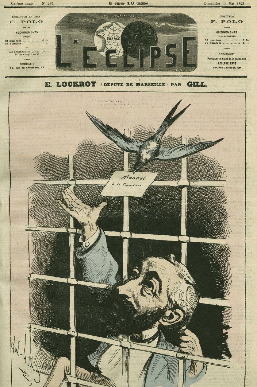 Edouard Simon Lockroy (1838-1913), francouzský politik, zástupce Marseille. Obálka „“L
