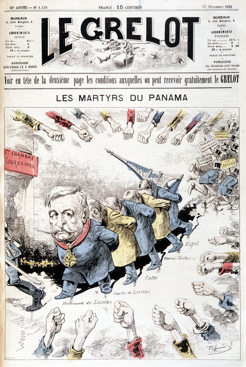 Ferdinand de Lesseps – od Gilla, v „The Men of Today“, konec 19. století od Andre Gill