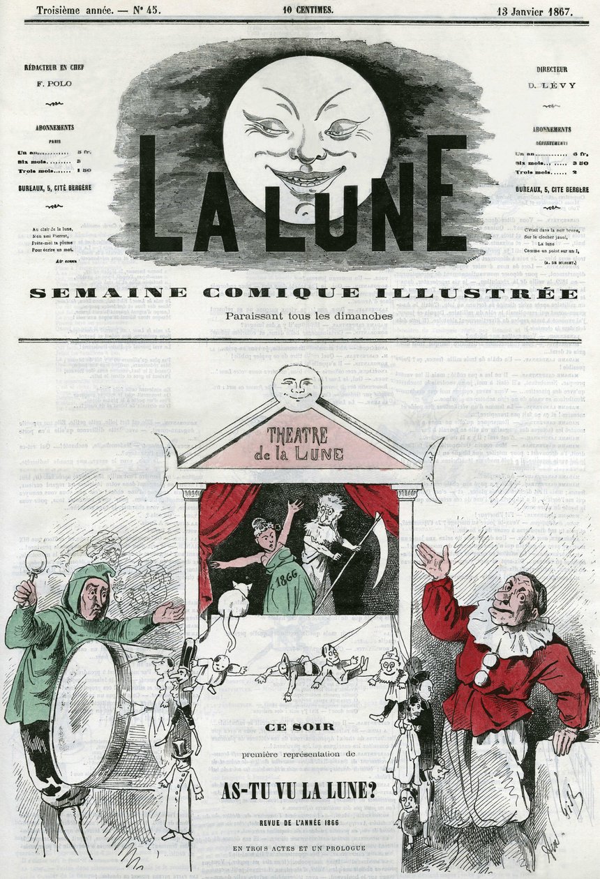 Viděl jsi měsíc? v měsíčním divadle v Paříži. Cartoon by Gill, v „La Lune“, 13. ledna od Andre Gill