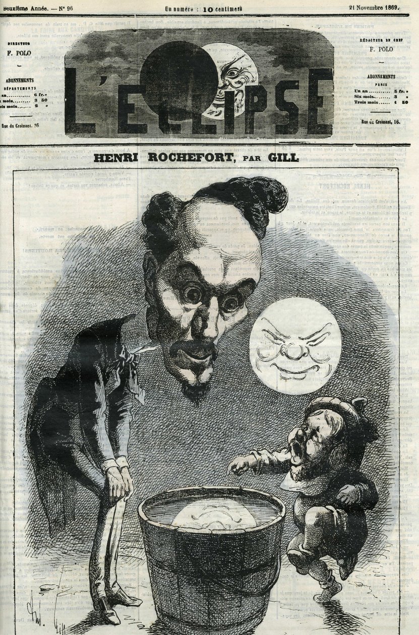 Henri Rochefort (1831-1913), francouzský novinář, spisovatel a politik. Obálka „“L