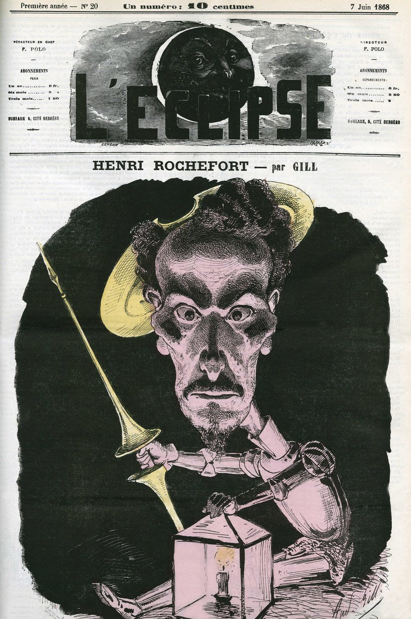 Henri Rochefort (1831-1913), francouzský novinář, spisovatel a politik. Obálka “”L