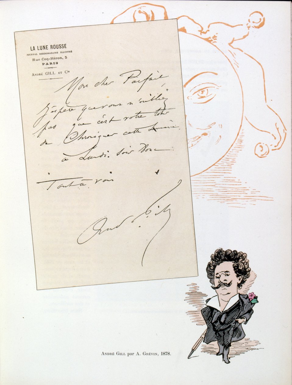 Ilustrace Andre Gilla (17. října 1840 - 1. května 1885), francouzského karikaturisty. 19. století (rytina) od Andre Gill