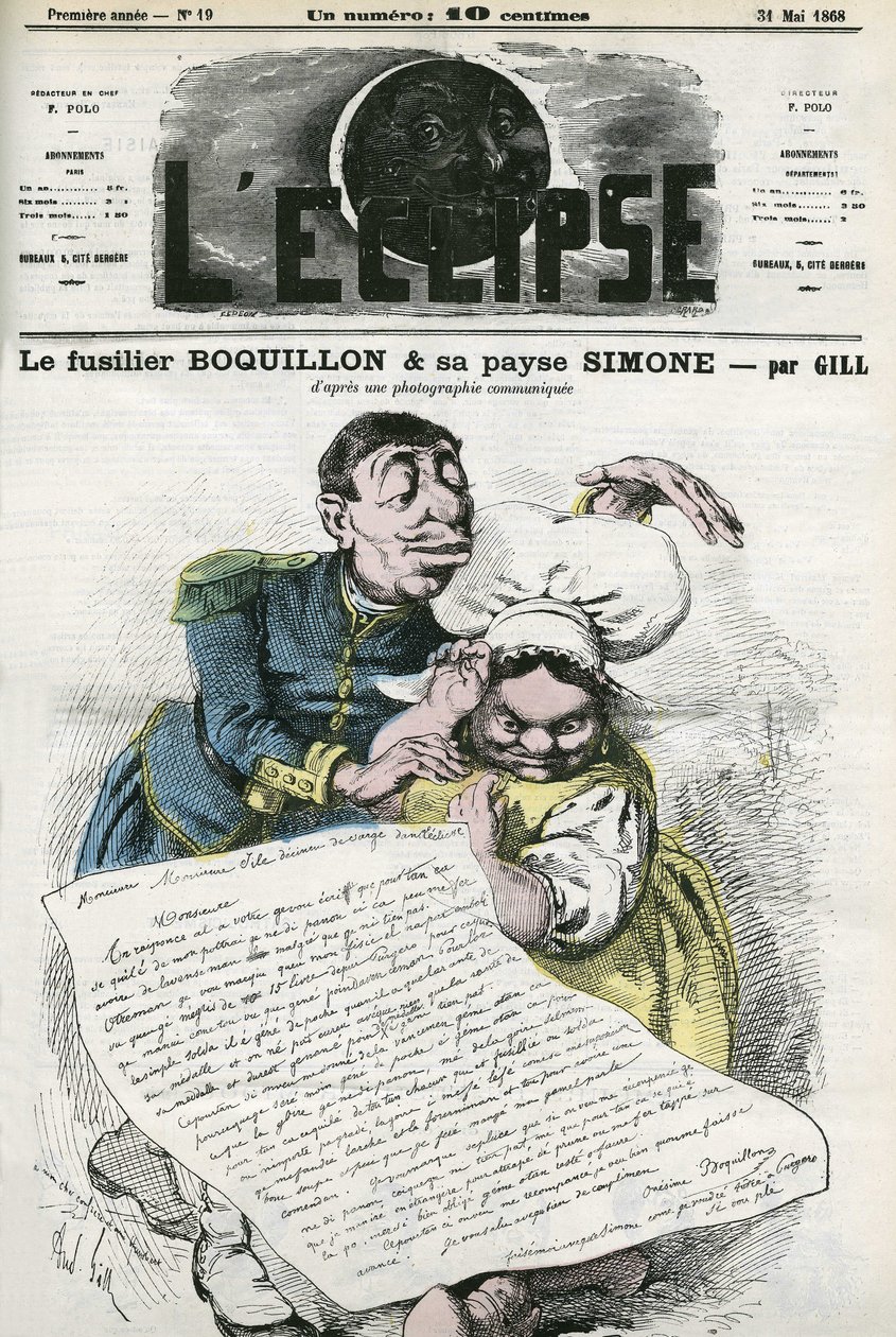Ilustrace „“ střelce Boquillona a jeho rolníka Simone““. Obálka „“L