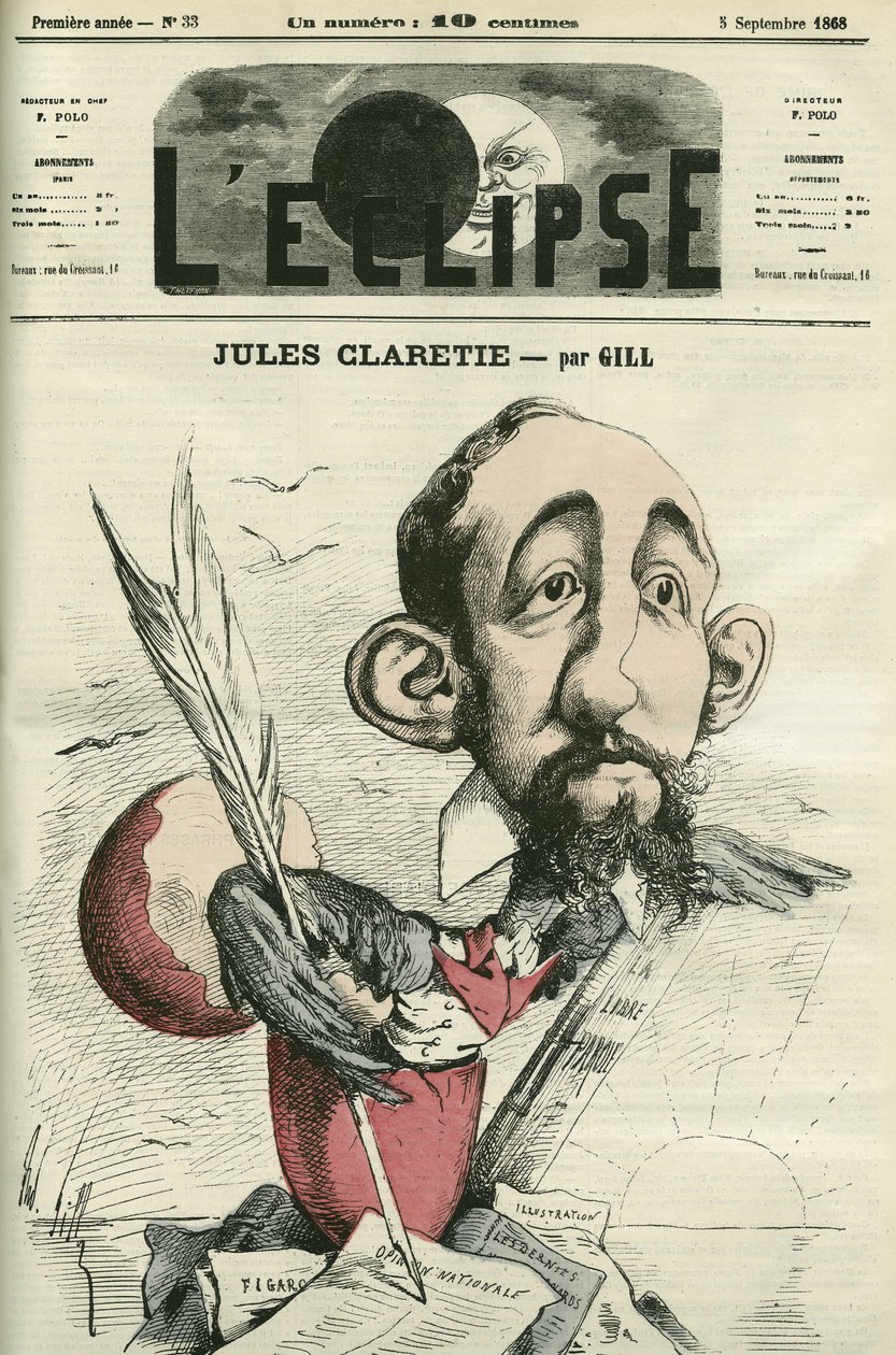 Jules Claretie (1840-1913), francouzský romanopisec, dramatik a kritik. Obálka “”L