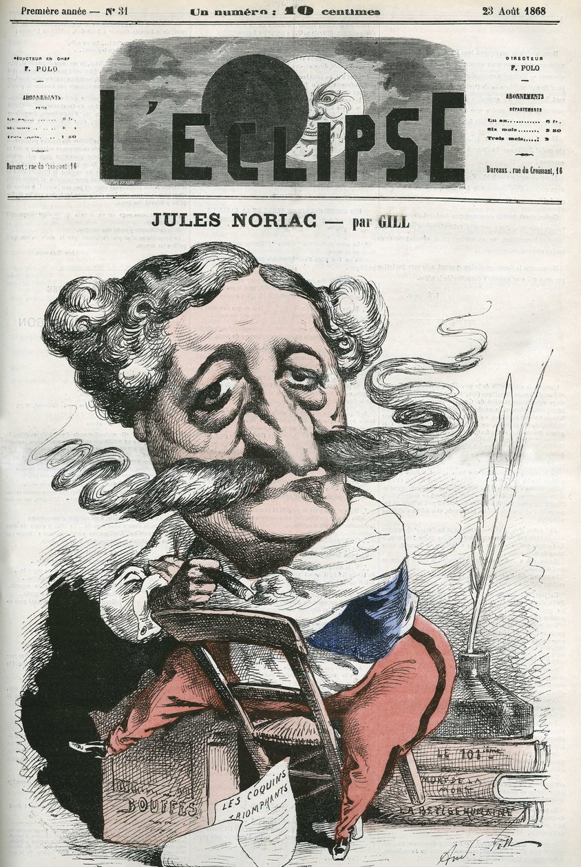 Jules Noriac (1827-1882), francouzský spisovatel, kritik a novinář. Obálka “”L
