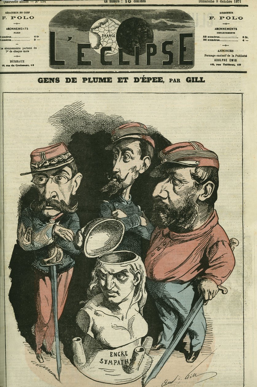 Lidé pera a meče: Louis Leon Faidherbe (1818-1889), francouzský voják, Camille Cremer (1840-1876), francouzský generál, a Philippe Toussaint Joseph Bordone (1821-1892), lékař a voják. Obálka “”L