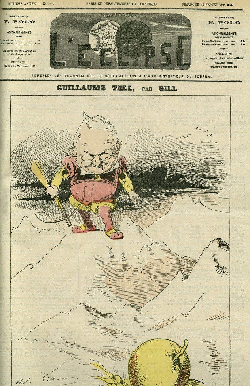 Portrét Adolphe Thiers v Guillaume Tell (1797-1877), francouzský historik a politik. Obálka “”L