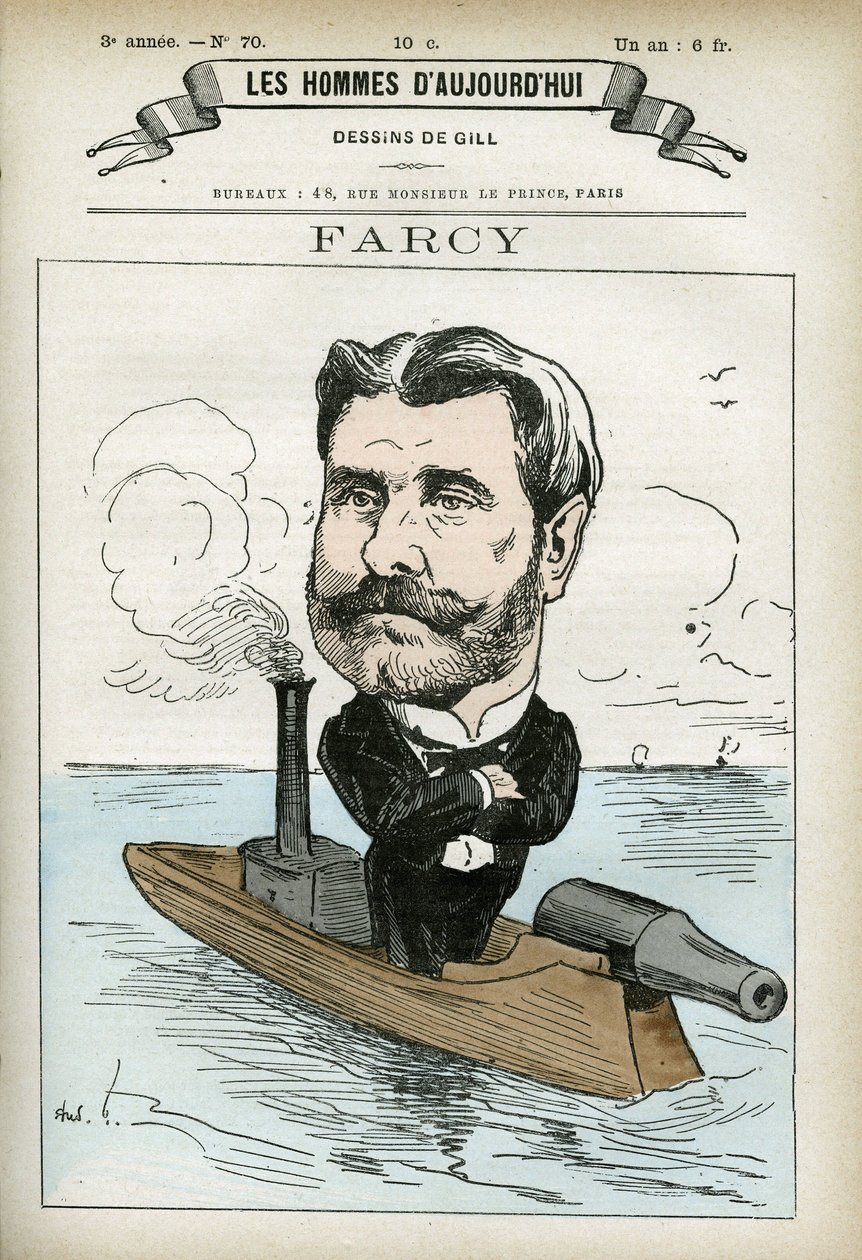 Portrét Alphonse Farcyho (1817-?), francouzského portrétisty. Karikatura Gill, Paříž. od Andre Gill