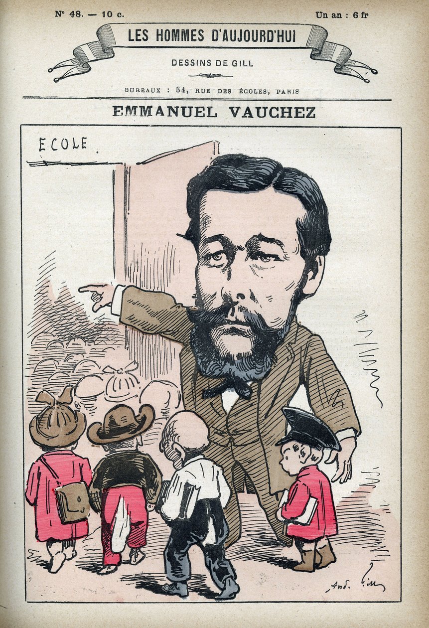 Portrét Emmanuela Vaucheze, francouzského politika. Karikatura Gill, Paříž. od Andre Gill