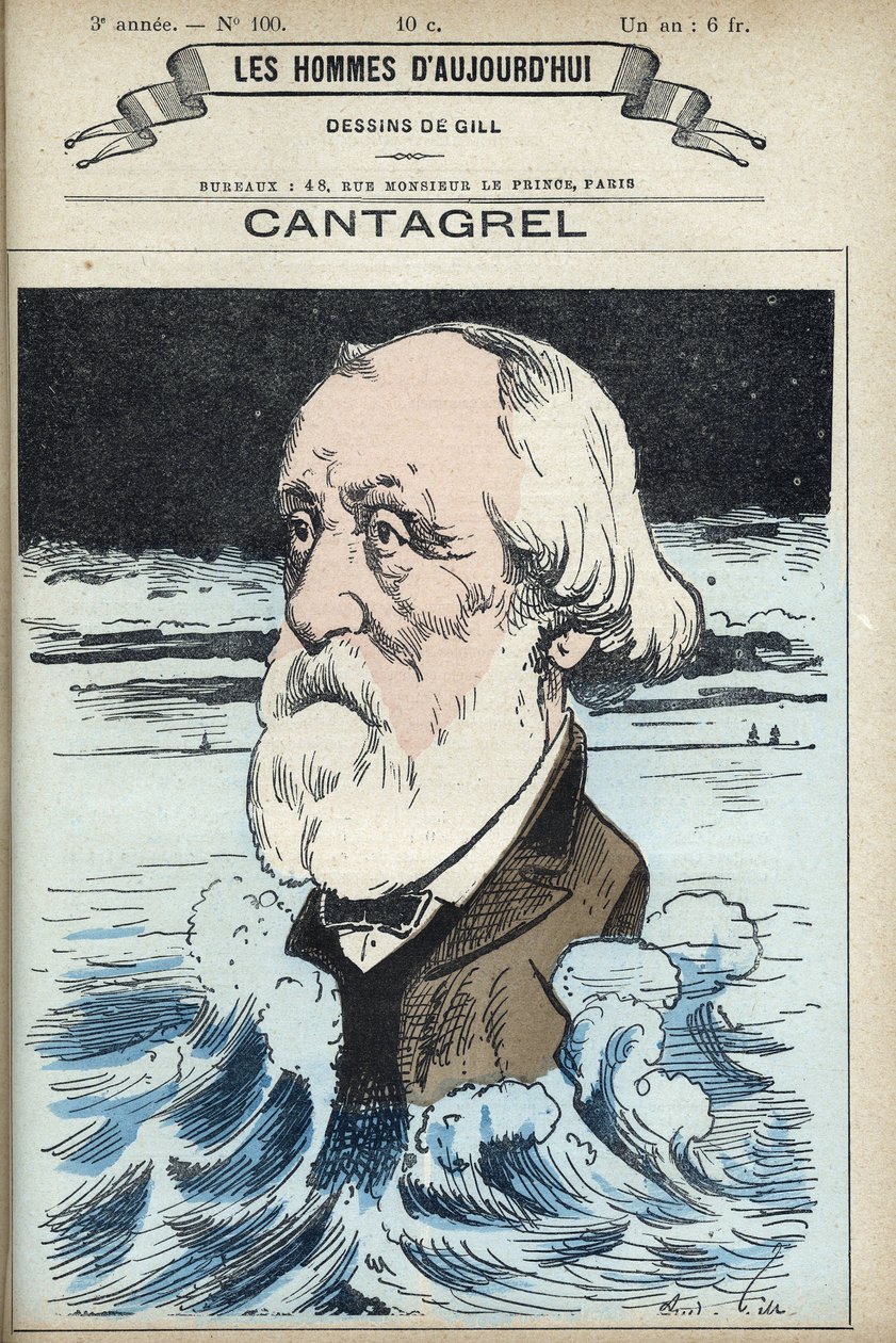 Portrét Felixe Francoise Jeana Cantagrela (1810-1887), literáta, městského radního a zástupce Paříže. Cartoon od Gill, Paříž. od Andre Gill