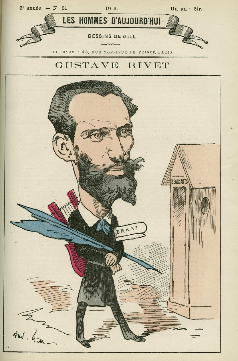 Portrét Gustava Riveta (1848-1936), francouzského praporčíka a politika, v letech 1903 až 1924 byl senátorem Isere. Cartoon by Gill, Paris. od Andre Gill