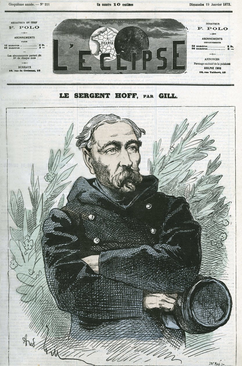 Portrét seržanta Ignace Hoffa (1836-1902), vojáka, hrdiny války 1870 proti Prusku. Obálka “”L