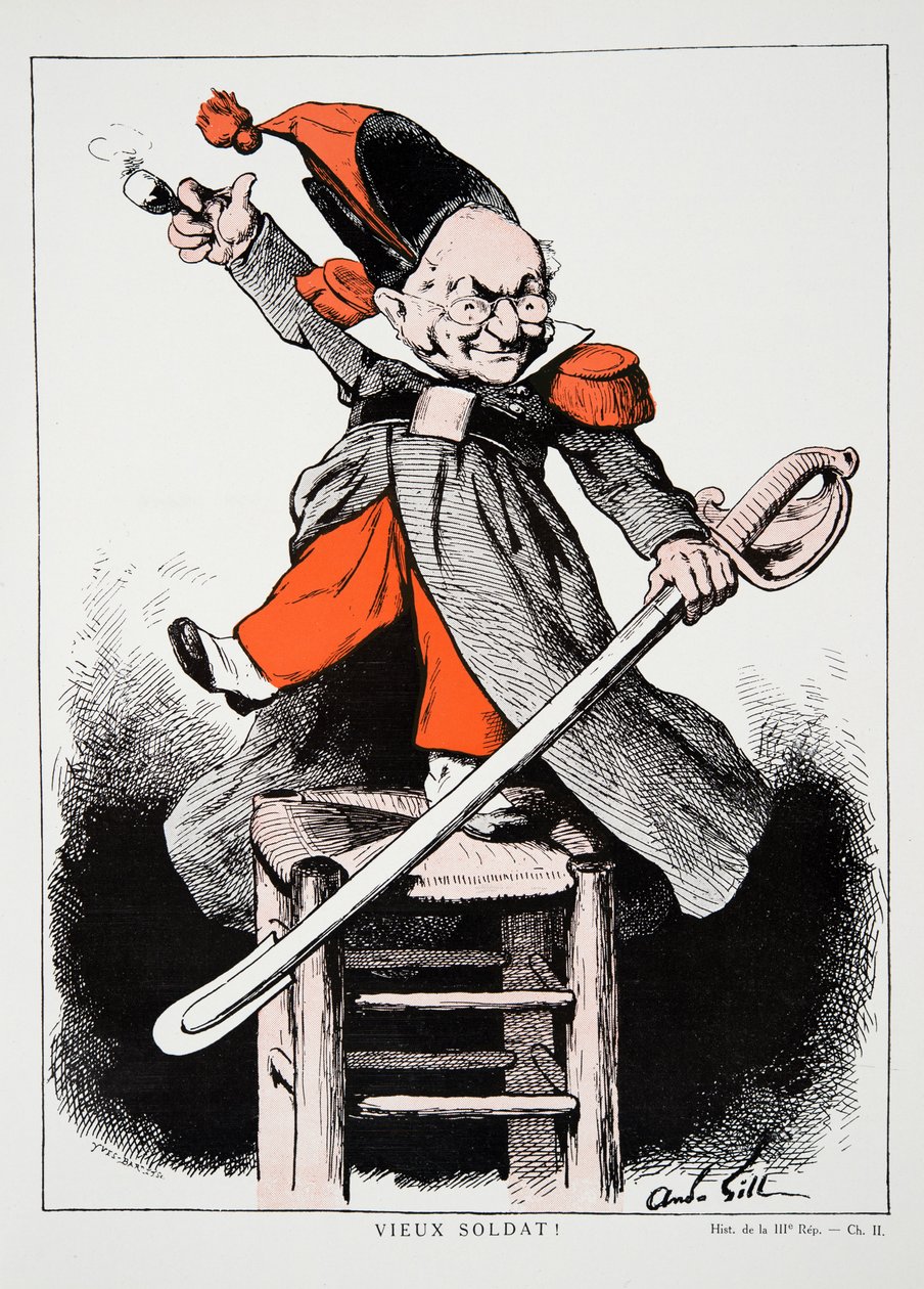 Starý voják!, z Dějin třetí republiky, sv. I, Politické dějiny, nakl. 1933 od Andre Gill