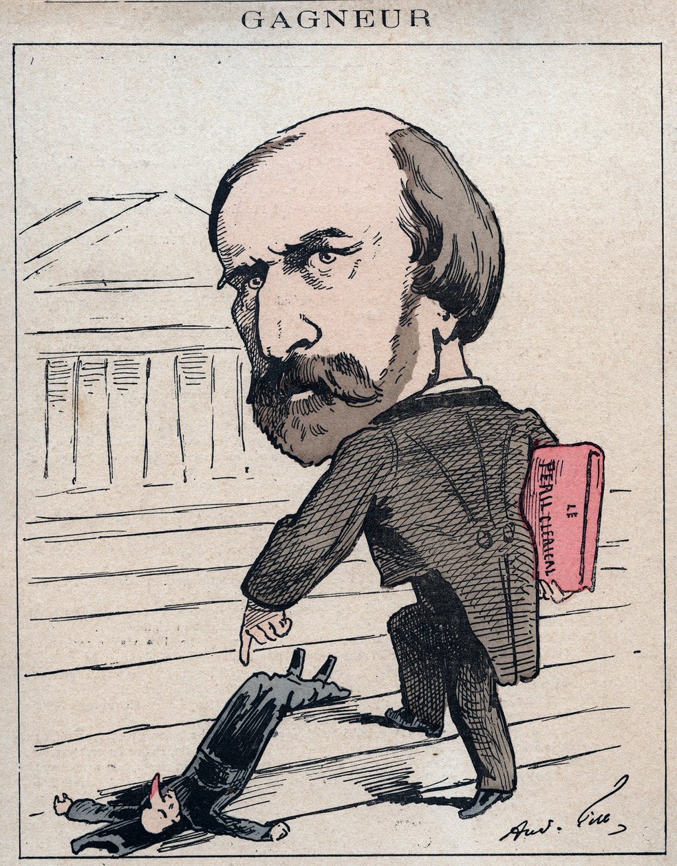 Wladimir Gagneur (1807-1889) Fourierista a socialistický ekonom, zástupce Jury (1873) - Cartoon Andre Gill v „Les Hommes d
