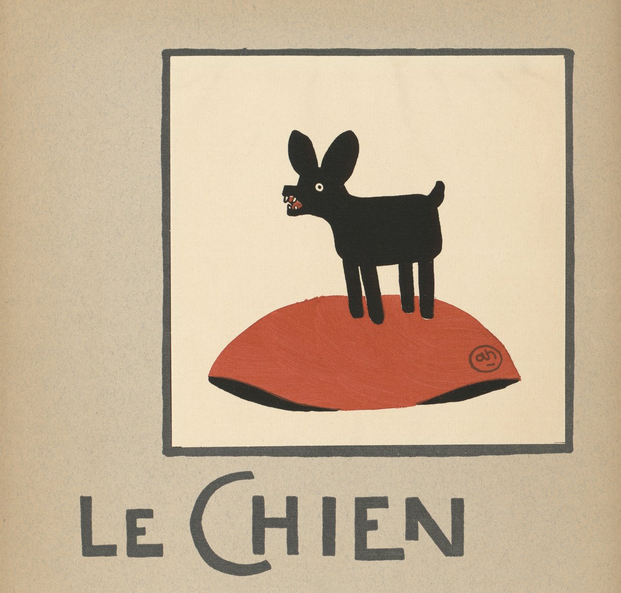 Dětská ilustrace černého psa Le Chien