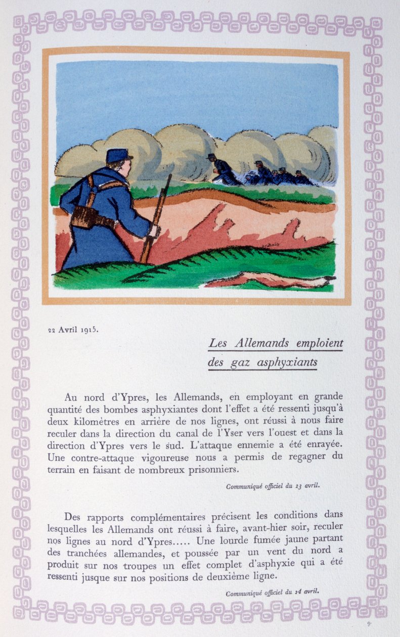 Němci používají plynný chlór, Ypres, 22. dubna 1915, 1919 od Andre Helle