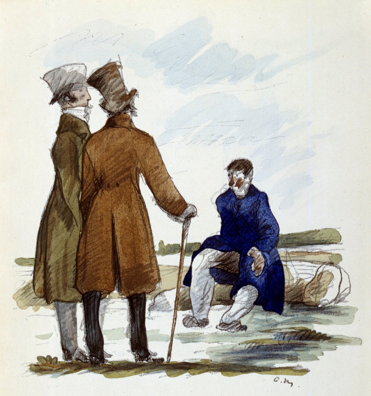 Ilustrace Andre Mare (1885 - 1932) k románu „Plukovník Chabert“ od Honore de Balzaca od Andre Mare