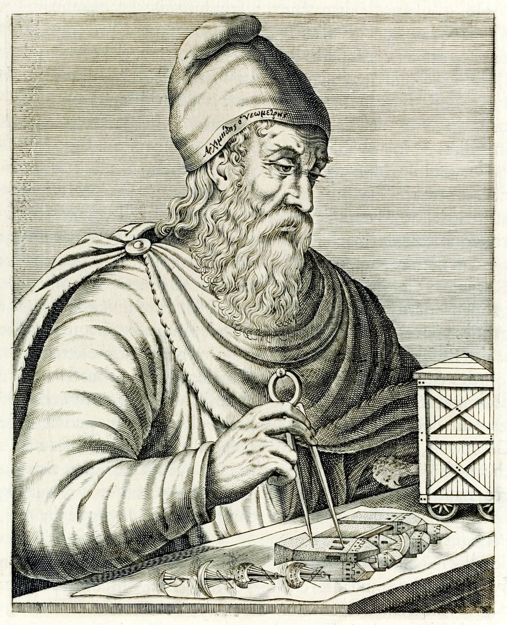 Archimedes ze Syrakus z ?True Portraits? André Thévet publikoval v roce 1594 od Andre Thevet
