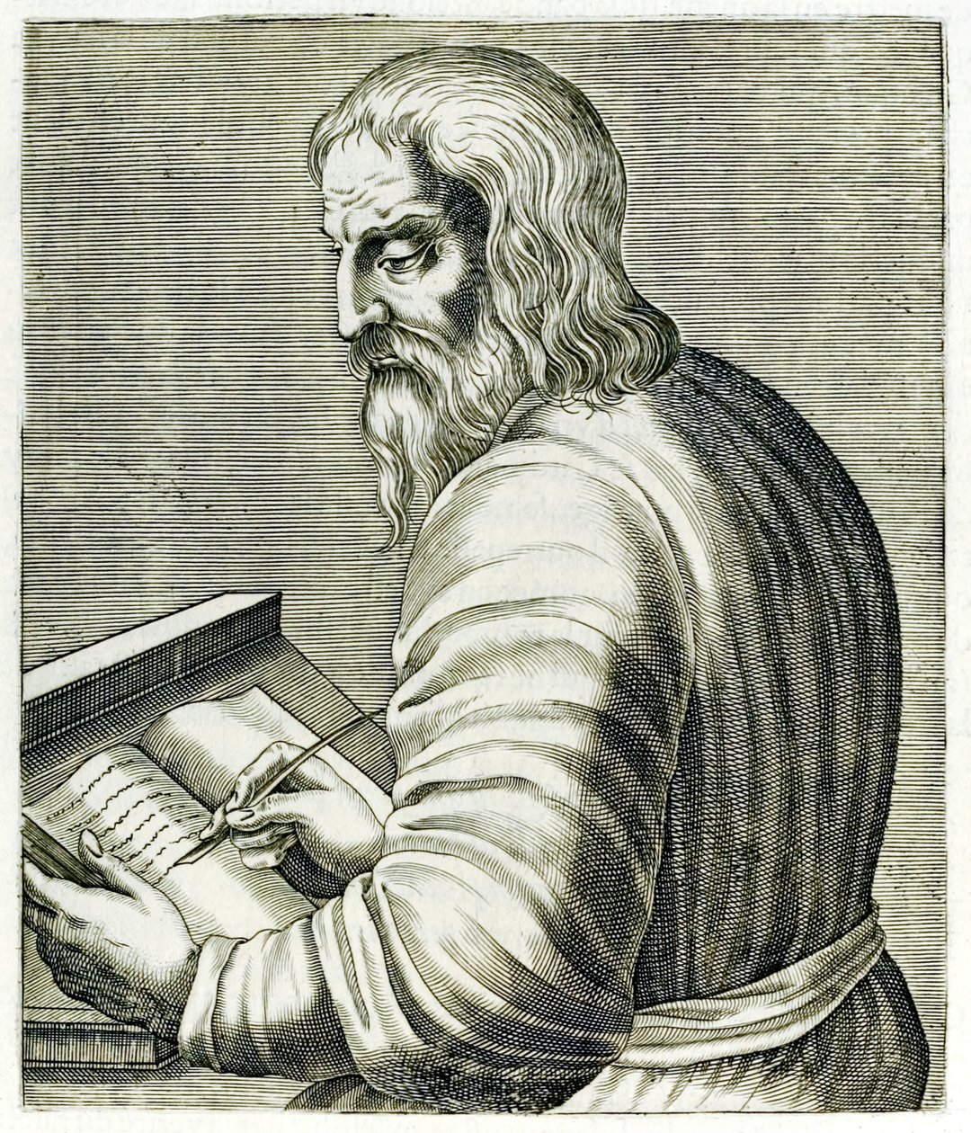 Jiří z Trebizondu, z ?True Portraits? André Thévet publikoval v roce 1594 od Andre Thevet