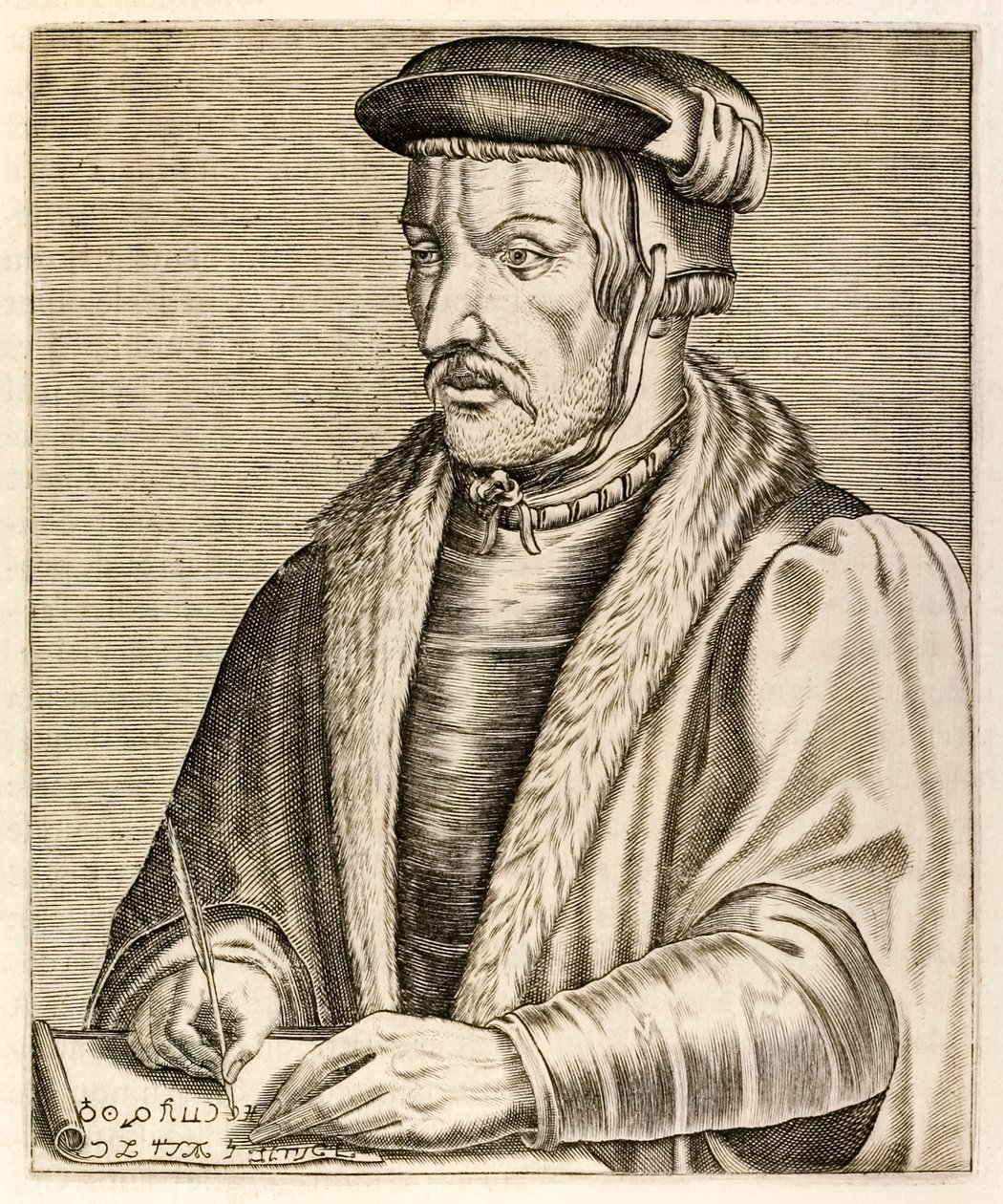 Heinrich Cornelius Agrippa, z ?True Portraits? André Thévet, publikoval v roce 1584 od Andre Thevet