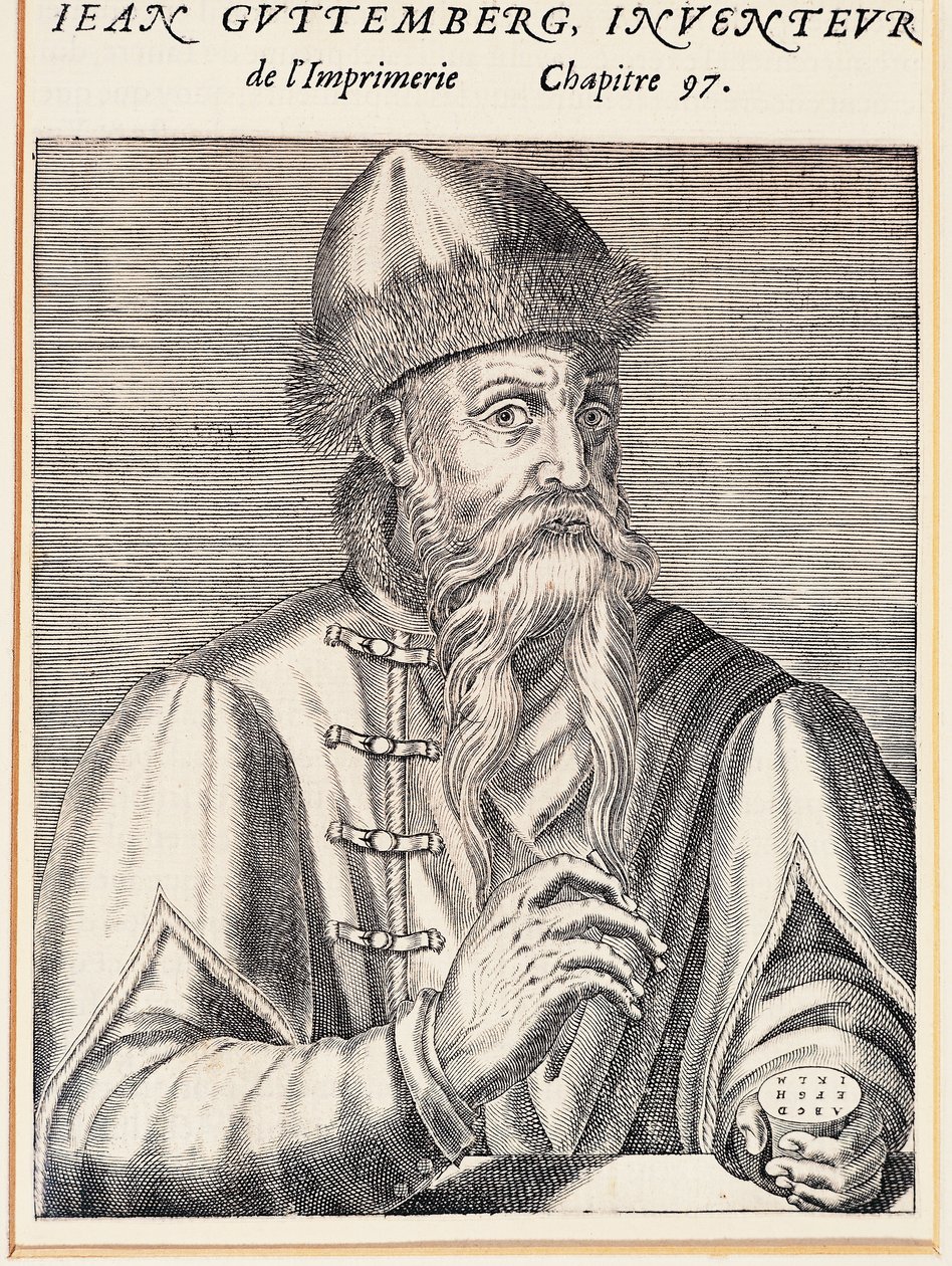 Portrét Johanna Gutenberga (Mainz, asi 1394-1399-Mainz od Andre Thevet