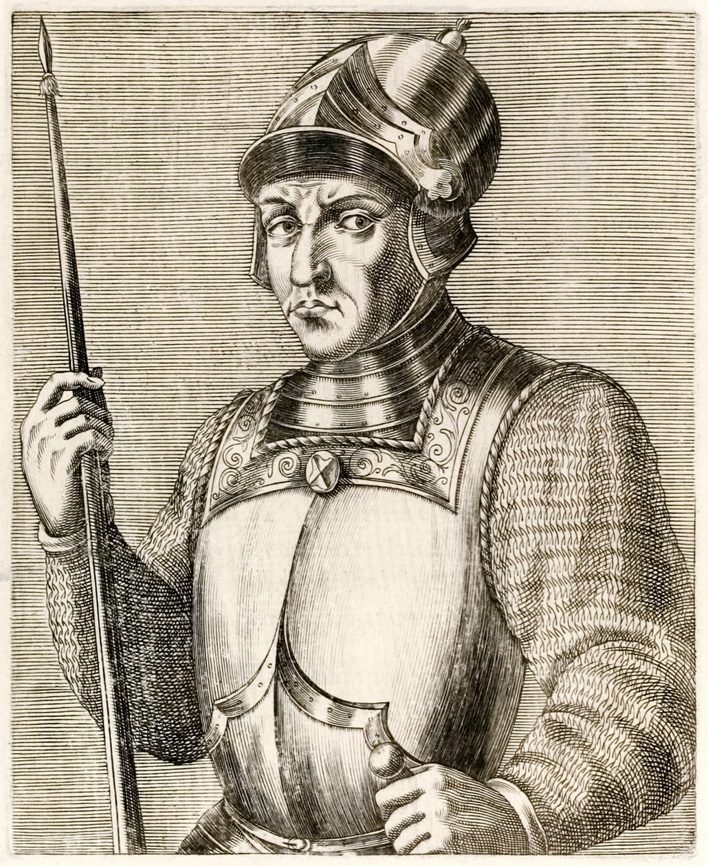 Vilém Dobyvatel, první normanský král Anglie, z Pravých portrétů od André Théveta vydaného v roce 1584 od Andre Thevet