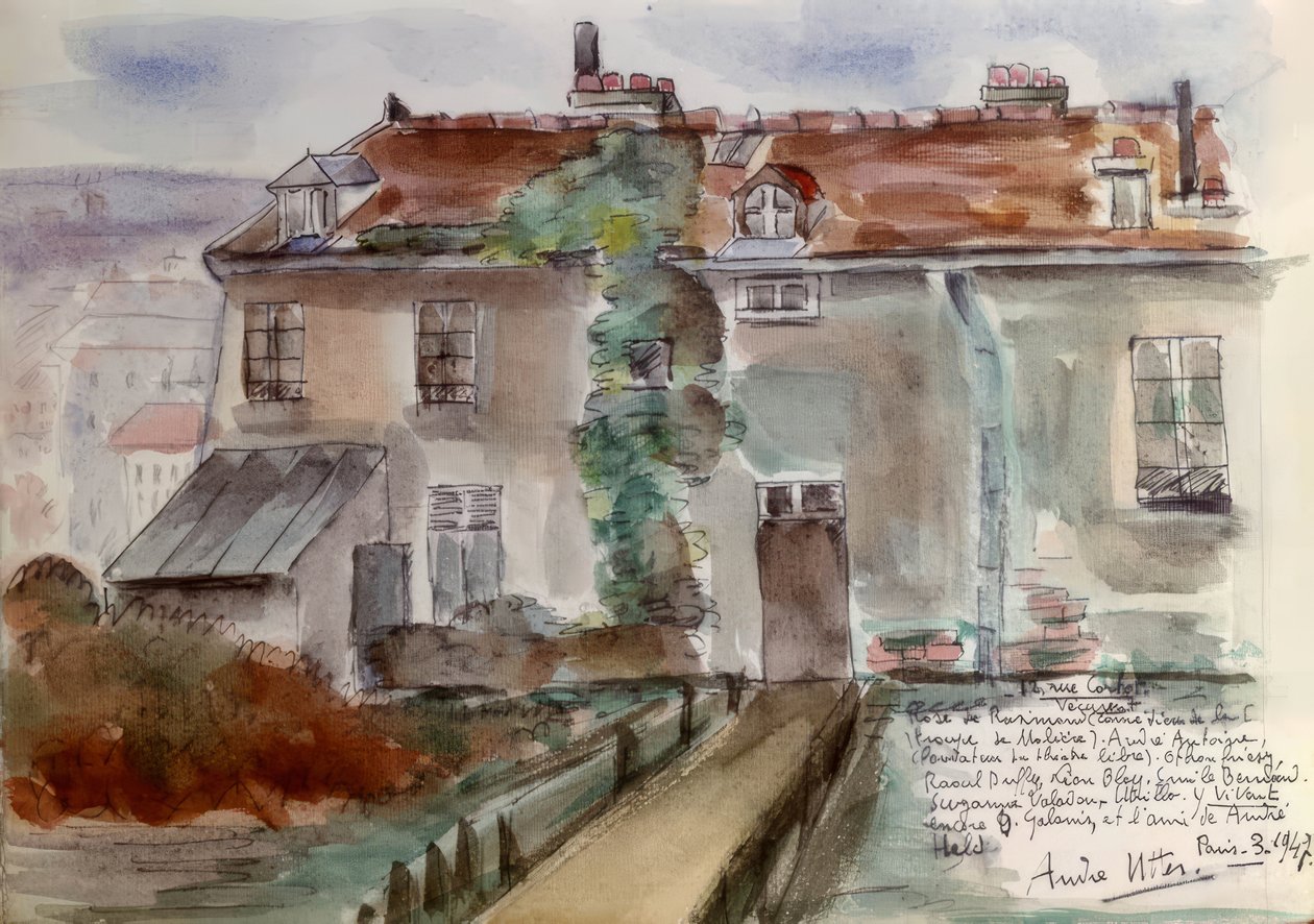Paříž, dům 12 Rue Cortot od Andre Utter