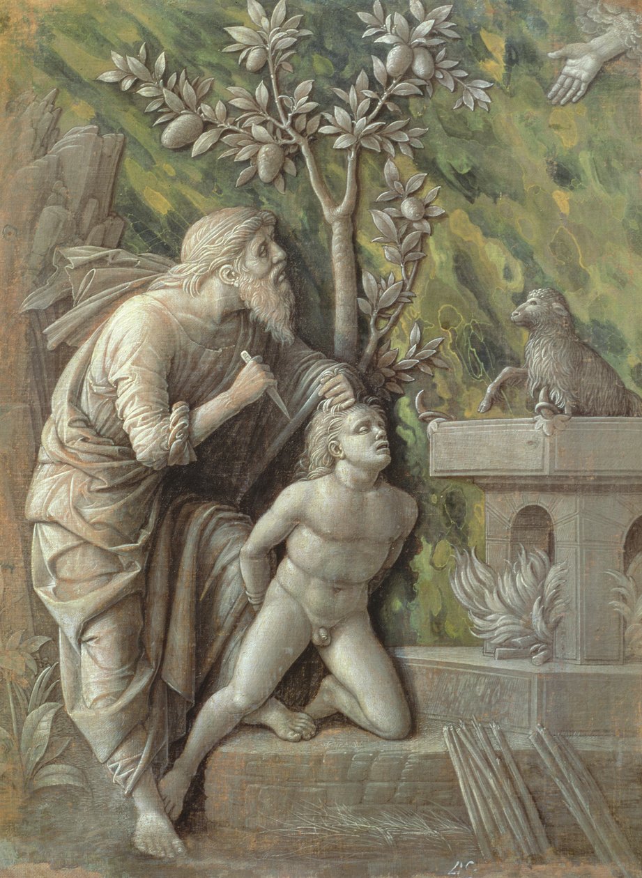 Abraham obětoval Izáka, kolem 1490-95 od Andrea Mantegna