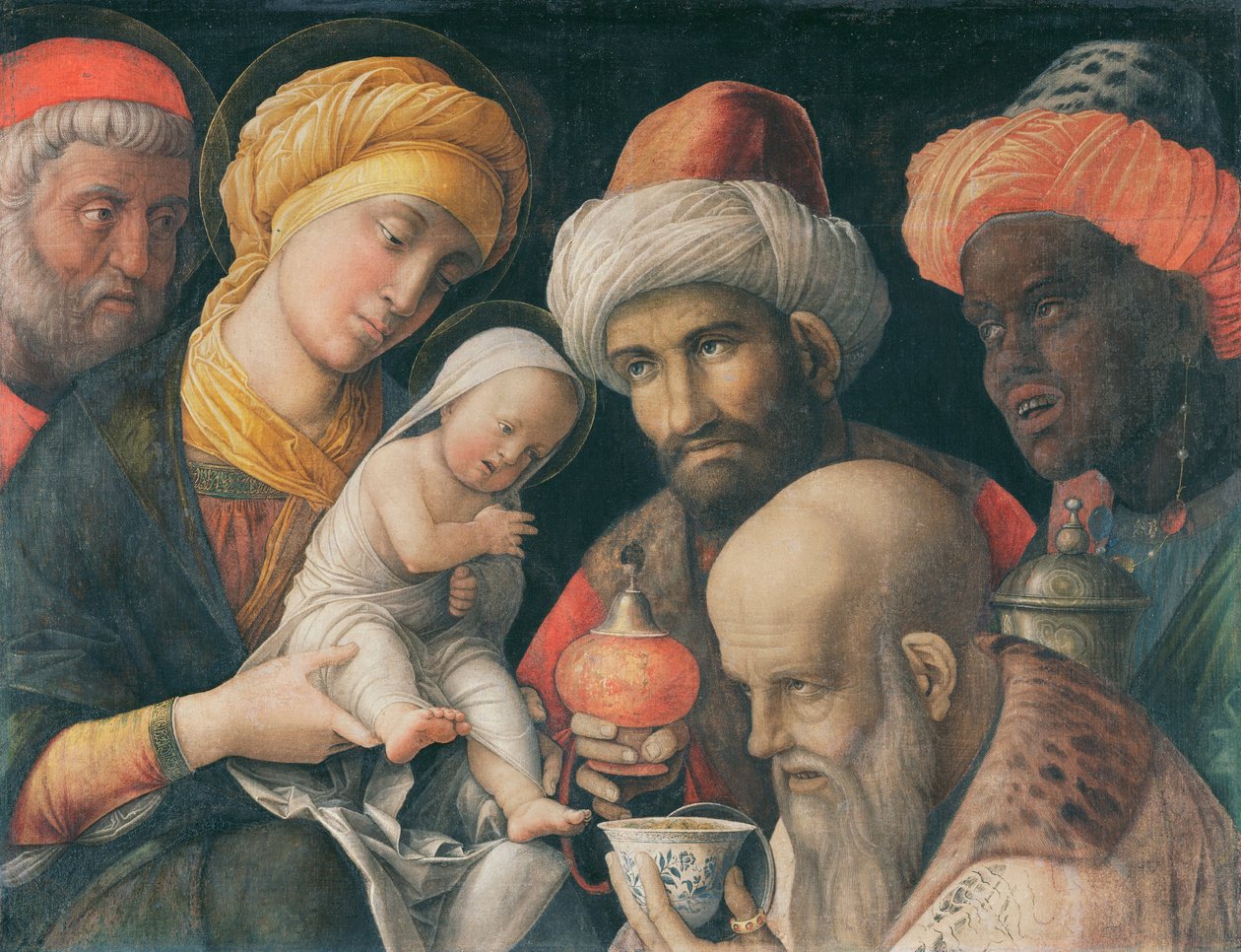 Klanění tří králů od Andrea Mantegna
