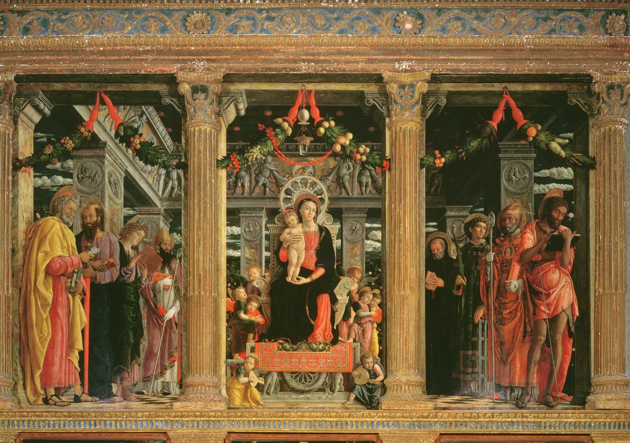 Oltářní obraz svatého Zenona z Verony, 1456-60 (detail 214237) od Andrea Mantegna