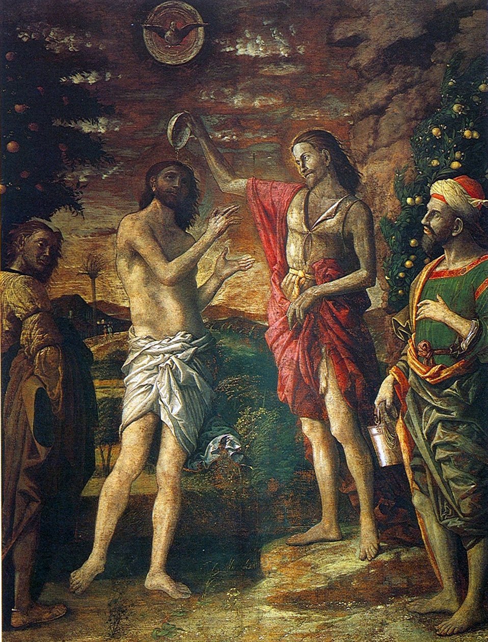 Křest Krista od Andrea Mantegna