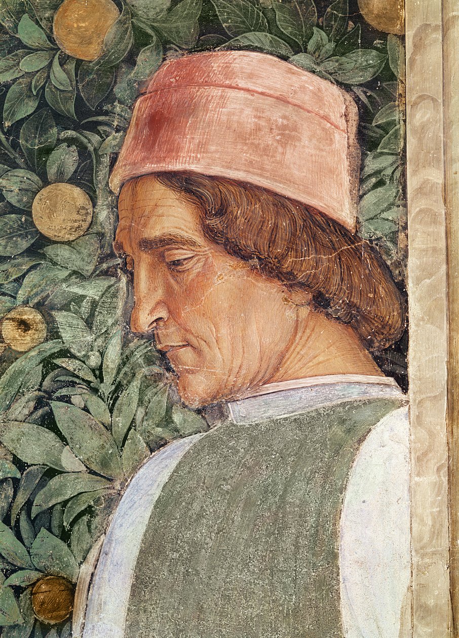 Detail hlavy ženicha, z Camera degli Sposi nebo Camera Picta, 1465-74 od Andrea Mantegna