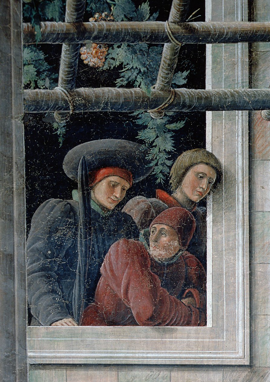 Umučení sv. Kryštofa, detail diváků, cca 1450-56 (detail 257173) od Andrea Mantegna