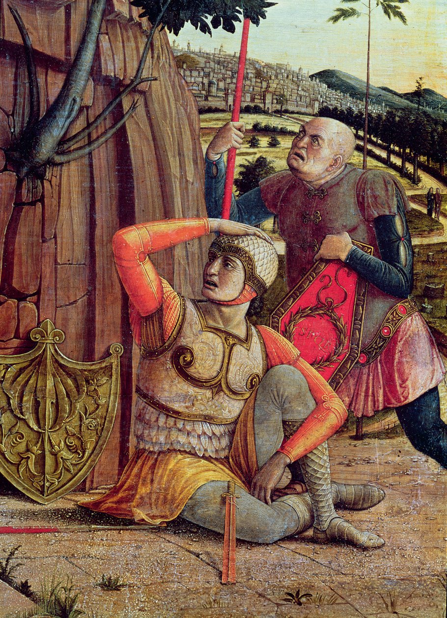 Vzkříšení, pravý panel predel z oltářního obrazu sv. Zena z Verony, 1456-60 (detail 214239) od Andrea Mantegna