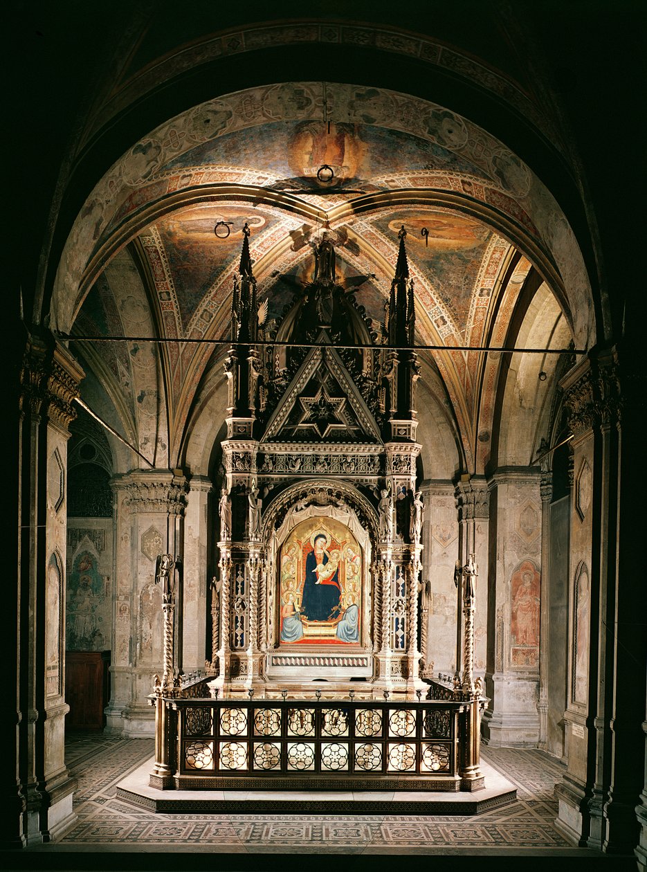Svatostánek s Madonou a dítětem s anděly, 1347-59 od Nardo di Cione Orcagna
