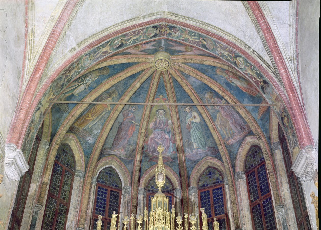 Benediktinští otcové a apoštolové, z klenby apsidy v kapli sv. od Andrea del Castagno