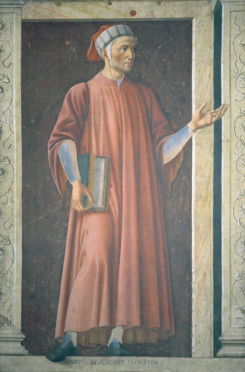 Dante Alighieri (1265-1321) ze série slavných mužů a žen Villa Carducci, kolem roku 1450 (podrobnosti viz 28493) od Andrea del Castagno