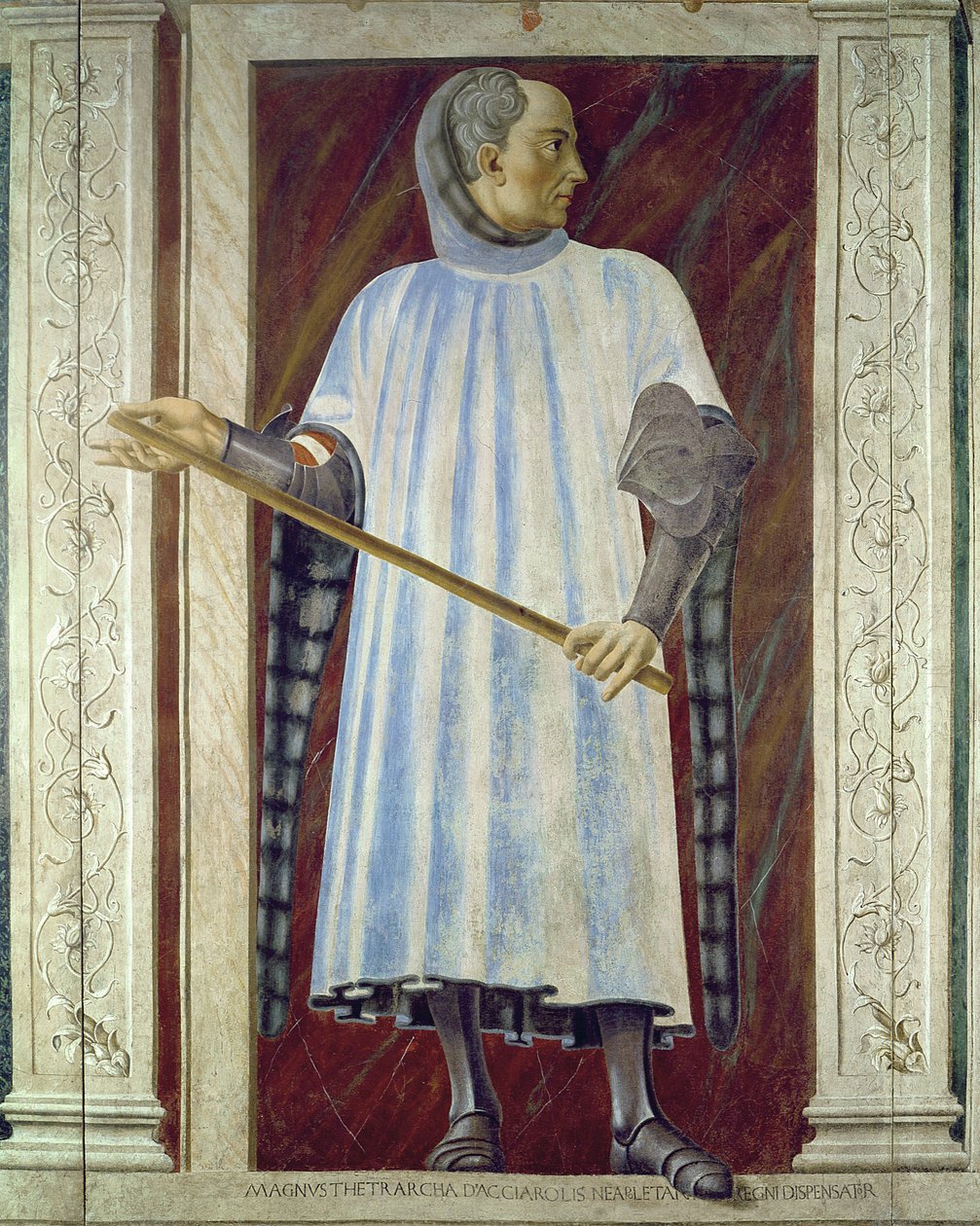 Niccolo Acciauoli (1310-65) ze série slavných mužů a žen Villa Carducci, kolem 1450 (freska položená na plátně) (podrobnosti viz 28494) od Andrea del Castagno