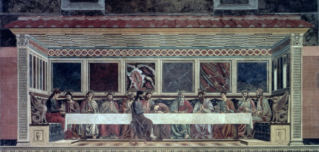 Poslední večeře, kolem roku 1447 od Andrea del Castagno