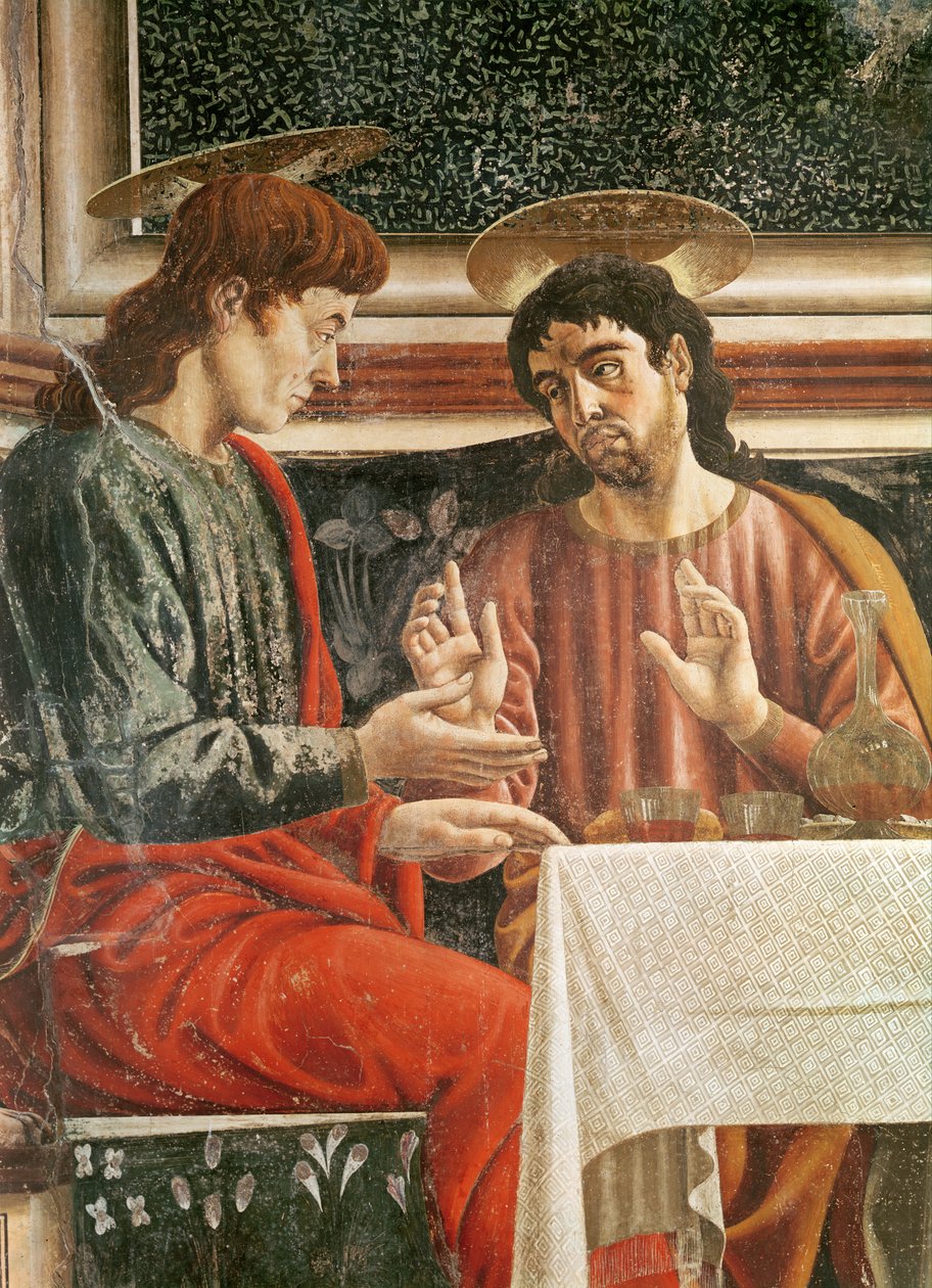 Poslední večeře, detail svatého Matouše a svatého Filipa, 1447 (detail 85172) od Andrea del Castagno