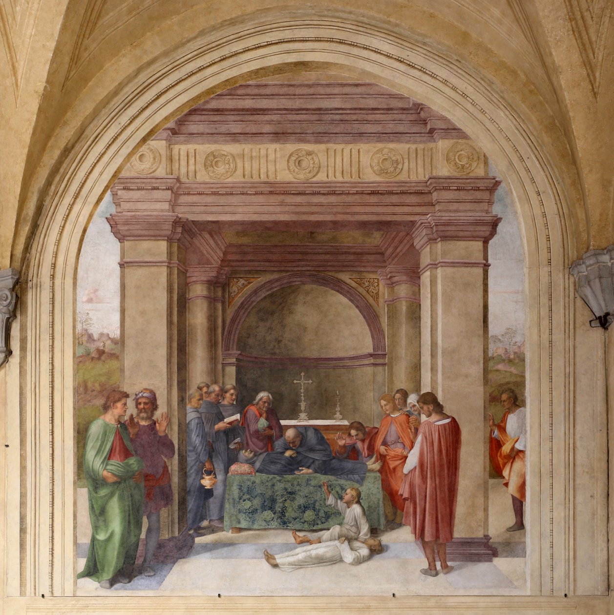 Smrt svatého Filipa Beniziho a Vzkříšení dítěte od Andrea del Sarto