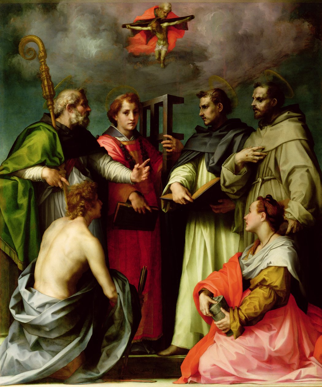 Disputace o Trojici, kolem roku 1520 od Andrea del Sarto