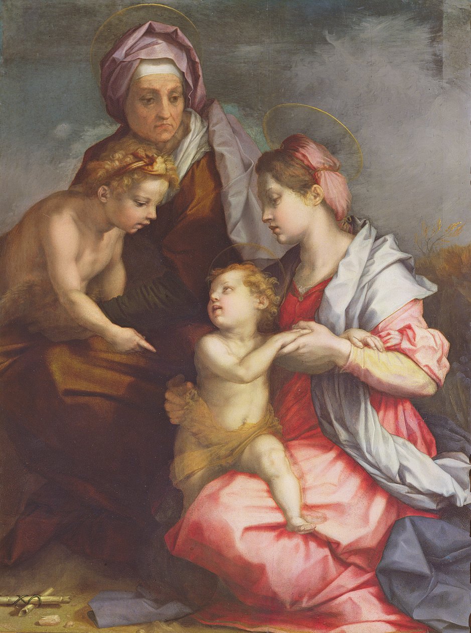 Madona s dítětem se svatou Alžbětou a nemluvnětem sv. Janem Křtitelem (panel) od Andrea del Sarto