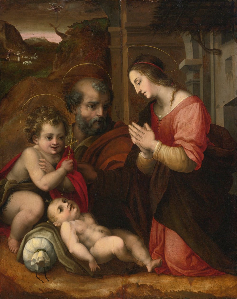 Svatá rodina s mladým svatým Janem Křtitelem od Andrea del Sarto