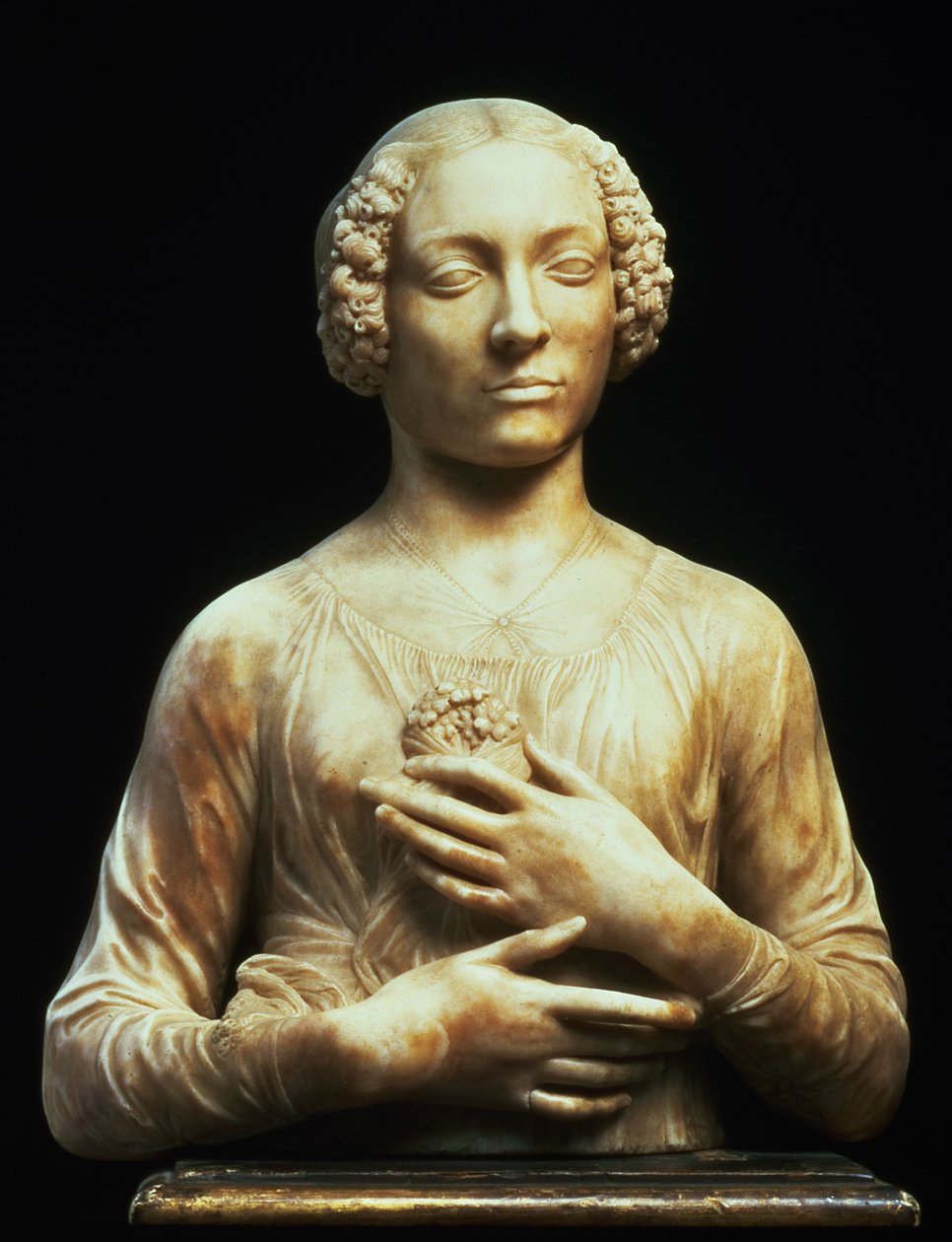 Žena s kyticí, cca 1475-80 (mramor) od Andrea del Verrocchio