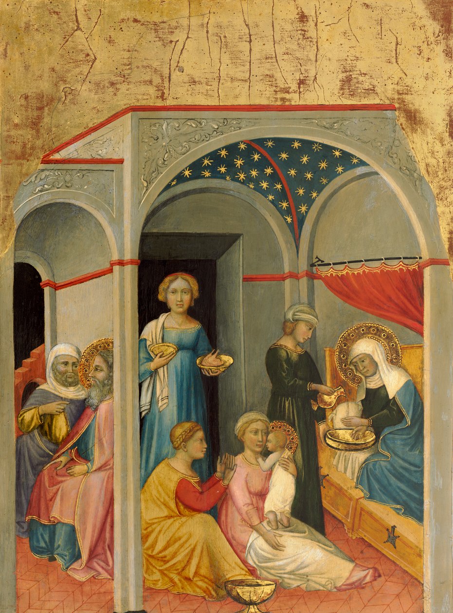 Narození Panny Marie, cca 1400-5 (tempera na topolovém panelu) od Andrea di Bartolo