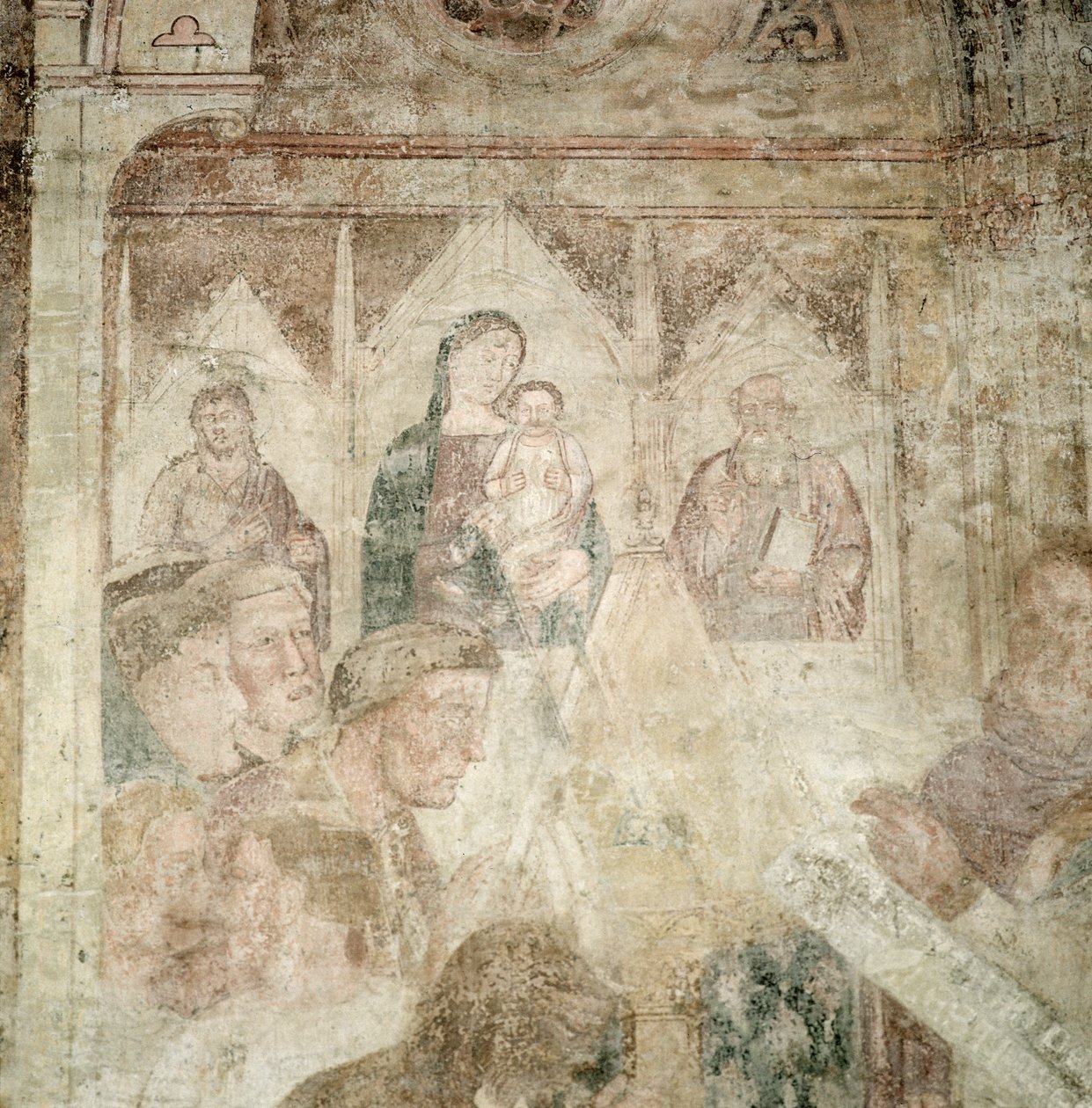 Sv. Ranieri se modlí v chrámu (detail), polovina 14. století od Andrea di Bonaiuto