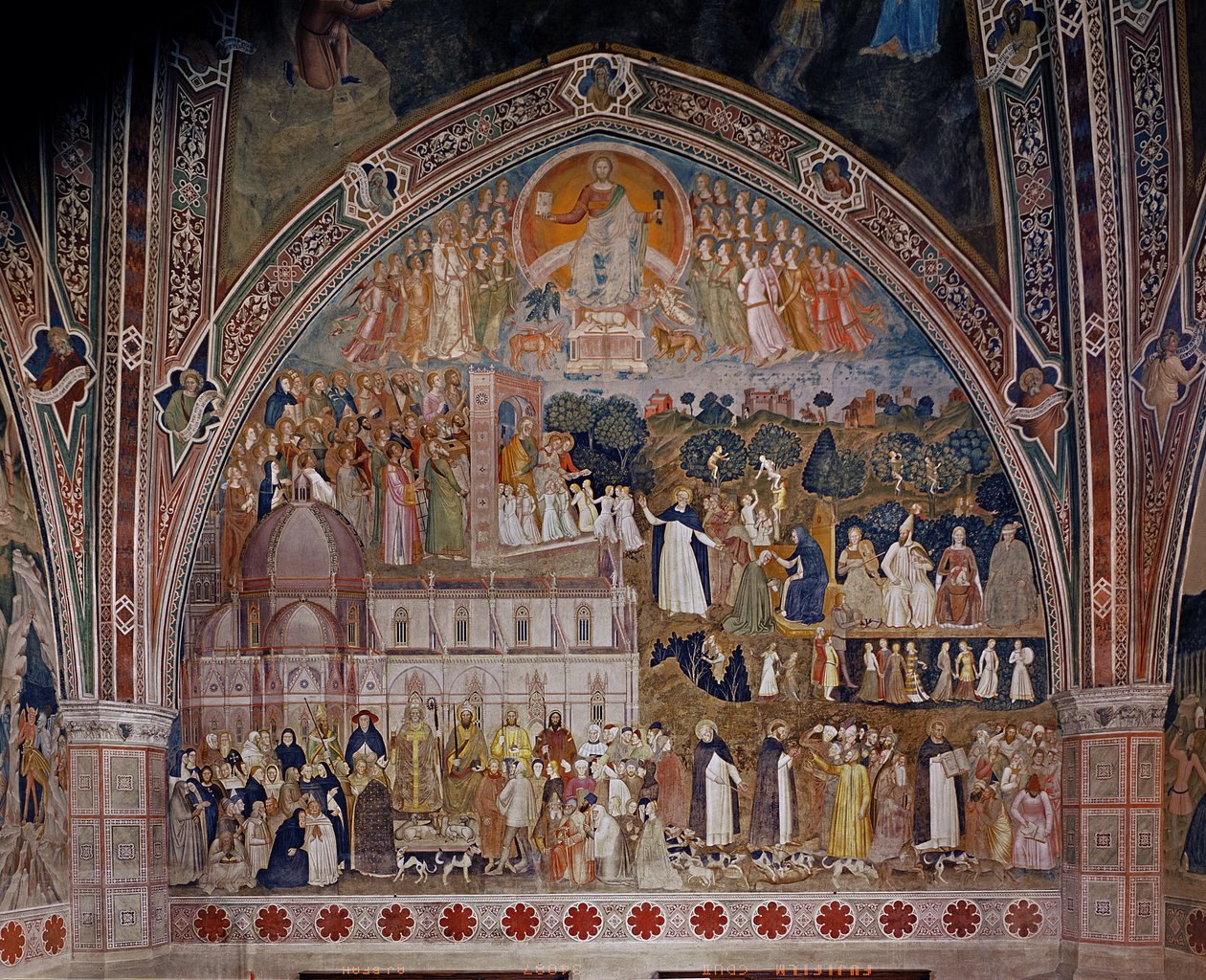 Církev militantní a vítězná, ve španělské kapli, c.1369 od Andrea di Bonaiuto